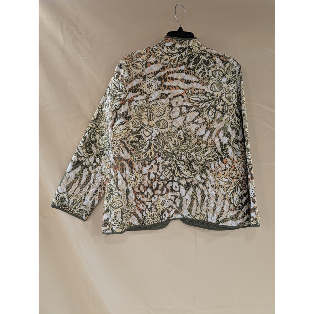 ALFRED DUNNER Women's Size 16 Quilted Jacket Floral Animal Print - Picture 4 of 4